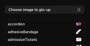 Screen shot of the glomojis site